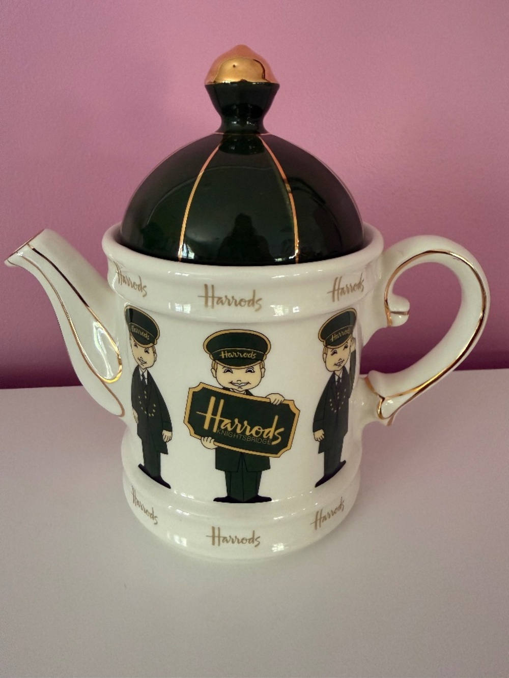 Harrods of London Vintage Fine Bone China Teapot